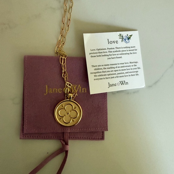 Jane Win Love original coin on 20 inch drawn link chain - Picture 1 of 5